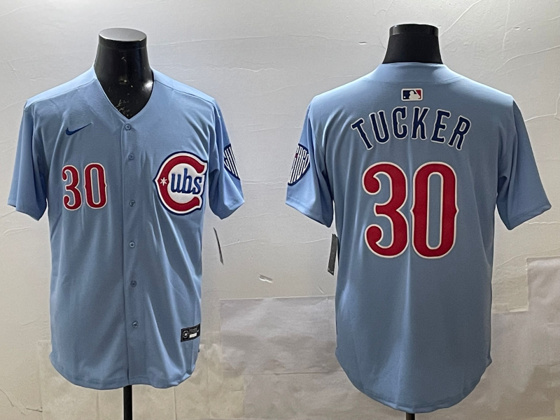 Men's Chicago Cubs Kyle Tucker #30 Baby Blue 2nd Alternate Limited Jersey
